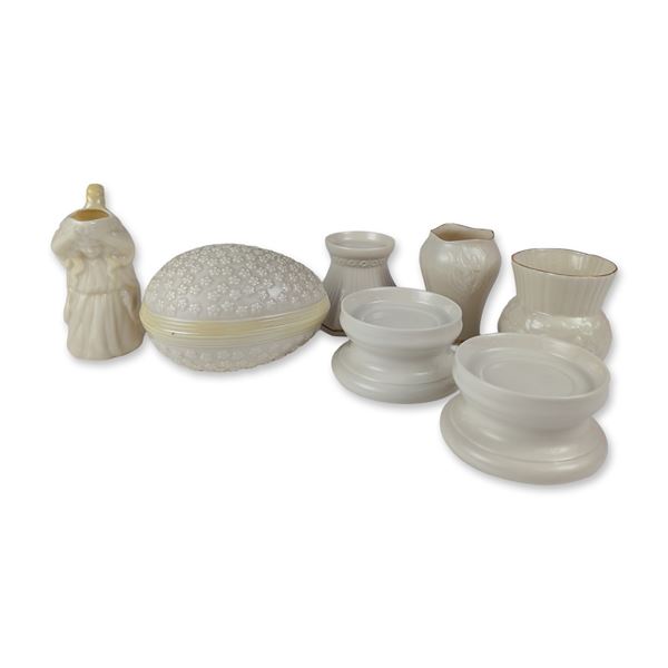 7pc Collection of Belleek Parian Porcelain Items