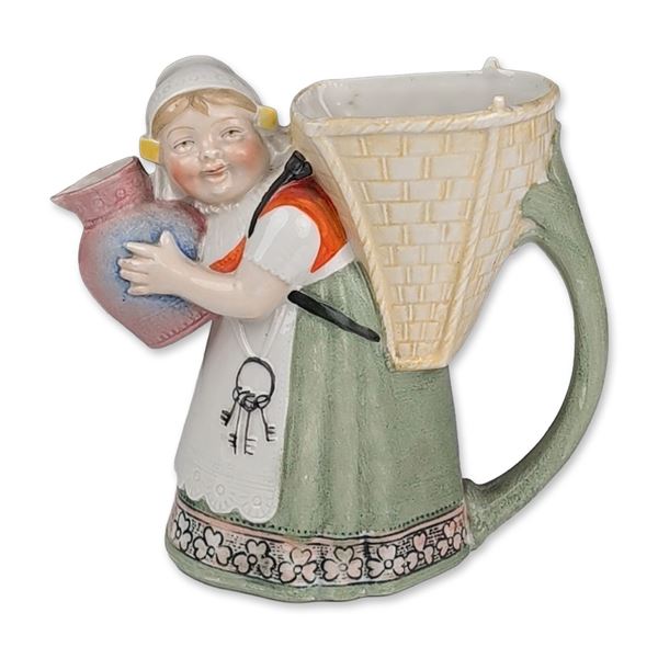 Schafer and Vater German Ceramic Dutch Girl Figurine Pitcher