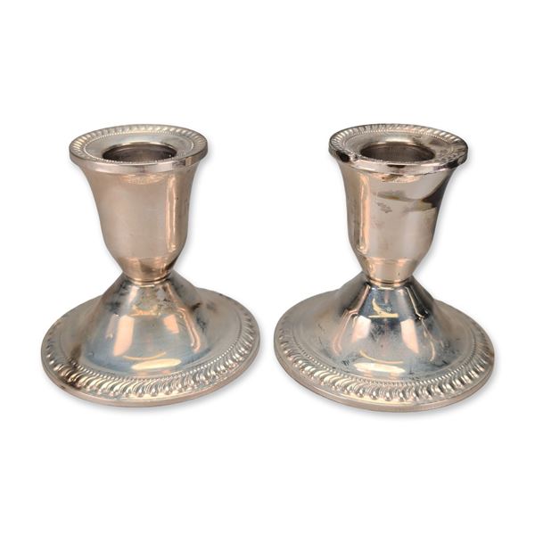 Pair of Duchin Silver Sterling Weighted Candlesticks