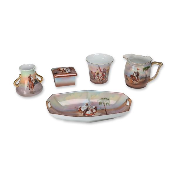 Royal Bayreuth Bavaria Porcelain Orientalist Desert Scene Desk Set
