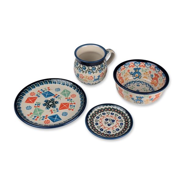 4pc Ceramika Artystyczna Polish Pottery Stoneware Collection