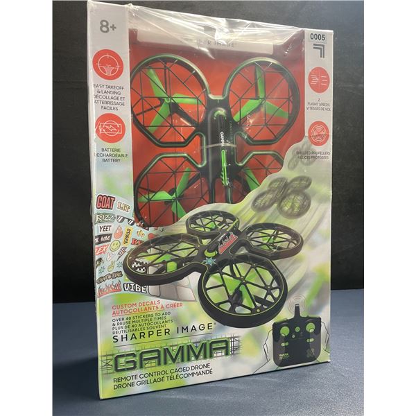 Sharper Image GAMMA Remote Control Caged Drone - Beginner Friendly/Lightweight Drone - New Sealed