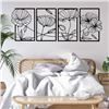 Image 1 : 4PCS Modern Metal Floral/Poppy Wall Art (16.5" x 11.8" Size Each) Line Flower Art Decor (Black) New!