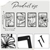 Image 2 : 4PCS Modern Metal Floral/Poppy Wall Art (16.5" x 11.8" Size Each) Line Flower Art Decor (Black) New!