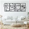 Image 5 : 4PCS Modern Metal Floral/Poppy Wall Art (16.5" x 11.8" Size Each) Line Flower Art Decor (Black) New!