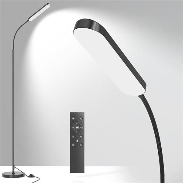 Tigial 73" LED Floor Lamp with Remote Control; Stepless Adjustable Color Temp/Brightness - New