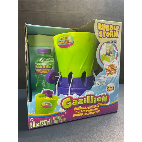 Gazillion Premium Bubbles Bubble Storm Machine/Toy Set - Makes Bigger/Better Bubbles! (8oz) New