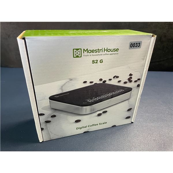 Maestri House S2 Digital Coffee Scale with Timer; Barista Coffee Scale Kit w/ Carrying Case - NEW