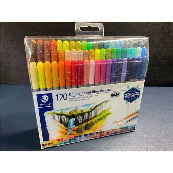 STAEDTLER 120PC Set of Double-Ended Fibre-Tip Pens for Sketching, Drawing, Writing - Brand New!