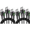 Image 1 : Lot of 2 3-Packs INIU USB-C Nylon Braided Charging Cables (USB-C to USB-A Charging Cords) New