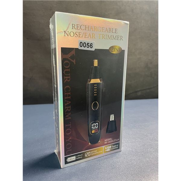 USB-C Rechargeable Nose/Ear Hair Trimmer with LED Display, 120min Run Time - New Sealed!