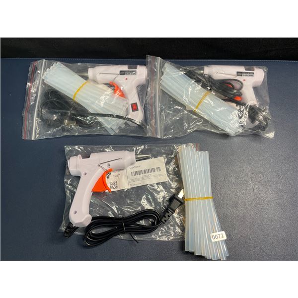 3 Mini Hot Glue Guns (20W); White Glue Guns with Glue Sticks - Multi-Purpose; Great for DIY/Crafts