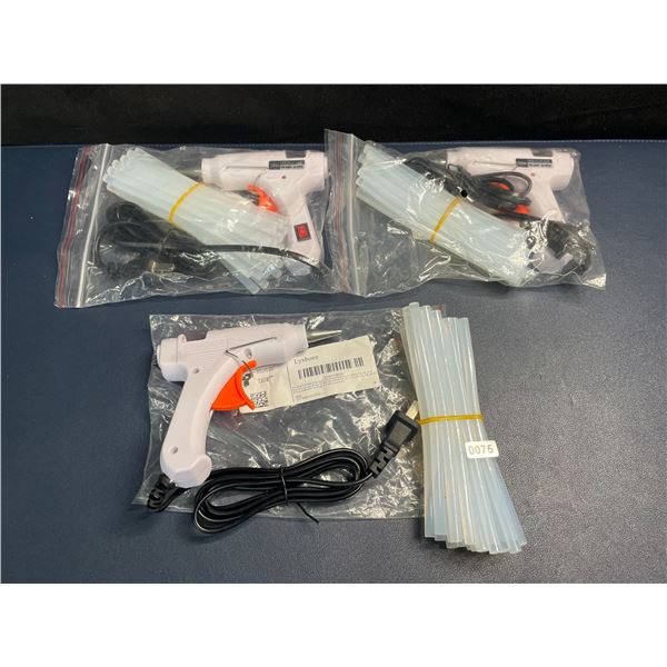 3 Mini Hot Glue Guns (20W); White Glue Guns with Glue Sticks - Multi-Purpose; Great for DIY/Crafts