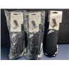 Image 1 : 3 Packs of Franklin Sock'R Shin Guards (M) Black - Elastic Cuff, Removable Plastic Shell - New