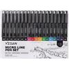 Image 1 : Yisan 18-Pack Micro-Line Pen Set; Fineliner Pens for Artists; Colored Fineline Drawing Markers - New