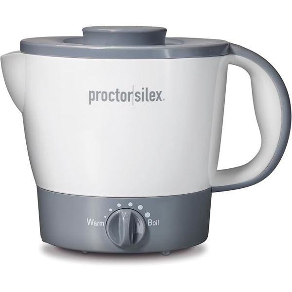 Proctor Silex 32oz Electric Hot Pot (1000W) Adjustable Heat, Non-Stick (White) - Brand New