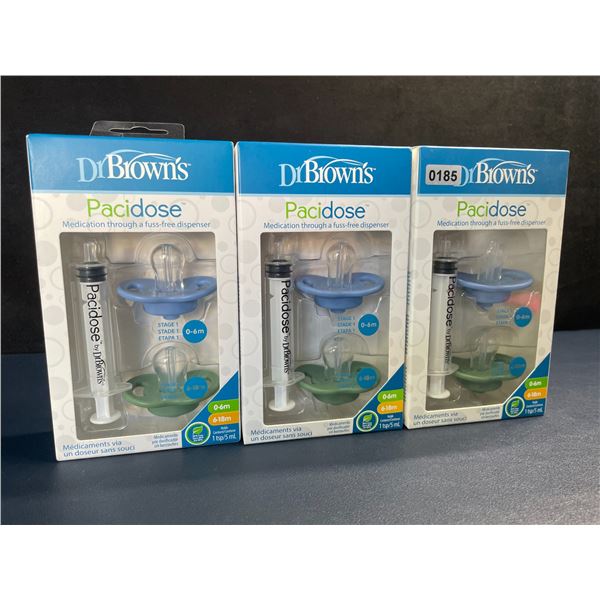 Lot of 3 Dr.Brown's Pacidose - Stage 1 (0-6m) Medication Through Fuss-Free Dispenser - New Sealed