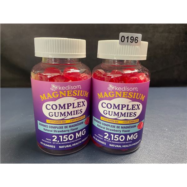 2 Bottles of Kedisom Magnesium Complex Gummies (60 Count) Natural Strawberry Flavor - New Sealed
