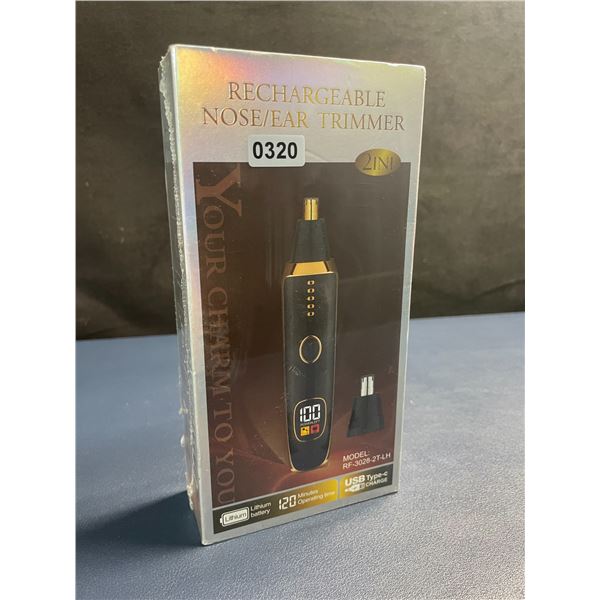 USB-C Rechargeable Nose/Ear Hair Trimmer with LED Display, 120min Run Time - New Sealed!