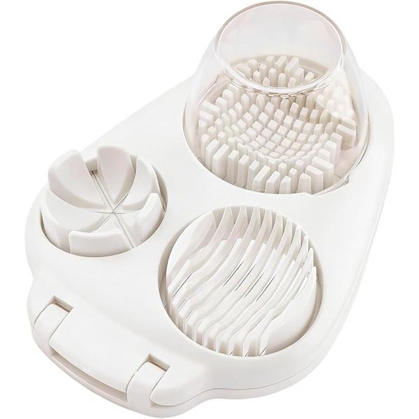 3-in-1 Boiled Egg Slicer/Stainless Steel Dicer for Kitchen; 3 Slice Modes for Boiled Eggs - New!