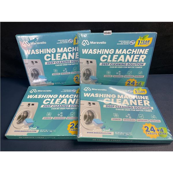 4 Boxes of Washing Machine Cleaner/Descaler Tablets (28 Tablets/Box) Works with All Machines - New!