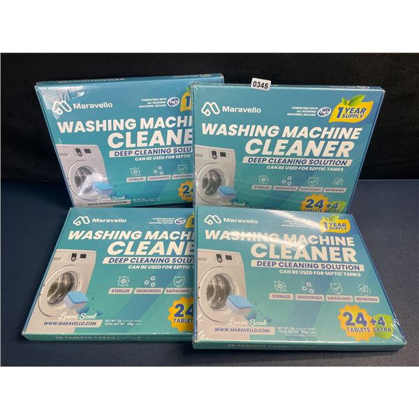 4 Boxes of Washing Machine Cleaner/Descaler Tablets (28 Tablets/Box) Works with All Machines - New!