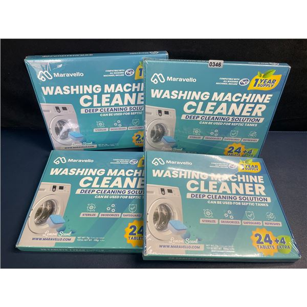 4 Boxes of Washing Machine Cleaner/Descaler Tablets (28 Tablets/Box) Works with All Machines - New!