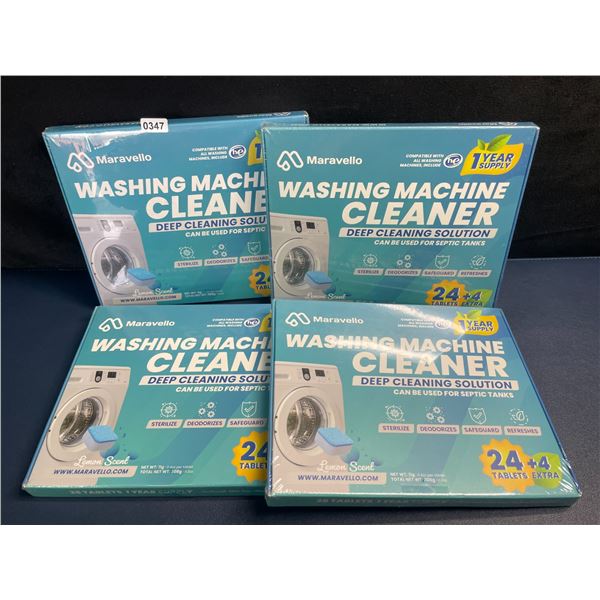 4 Boxes of Washing Machine Cleaner/Descaler Tablets (28 Tablets/Box) Works with All Machines - New!
