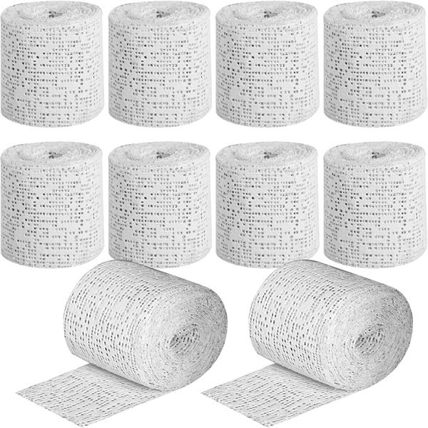 12-Pack Plaster Gauze Bandages/Cloth White Bandages (2" x 106") for Hobby Crafts - New