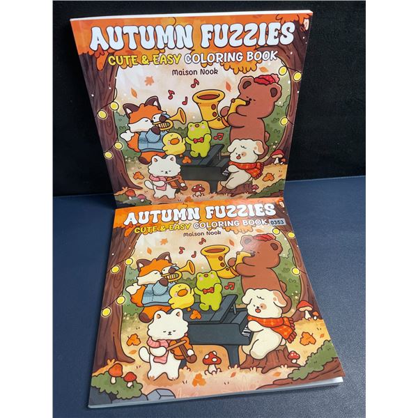 Lot of 2 "Autumn Fuzzies" Cute & Easy Coloring Books - Brand New
