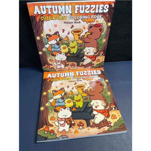 Lot of 2 "Autumn Fuzzies" Cute & Easy Coloring Books - Brand New