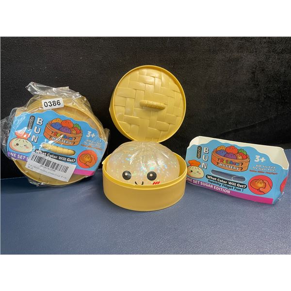 Lot of 2 Squishy Dumpling Toys for Kids (Ages 3+) Bao Bun Fidget Toys - New Sealed