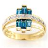 Image 1 : 1.54Ct London Blue Topaz & Diamond Ring 9K Gold (JEW-9065X)