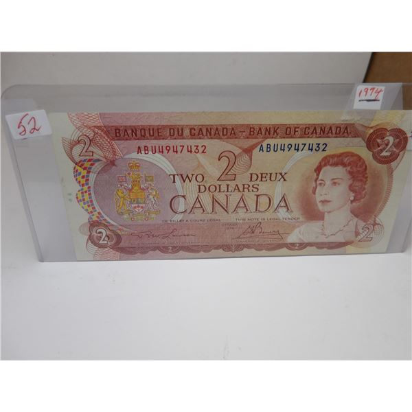 1974 UNCIRCULAED MULTI COLORED LAST OF CANADA $1 BILL