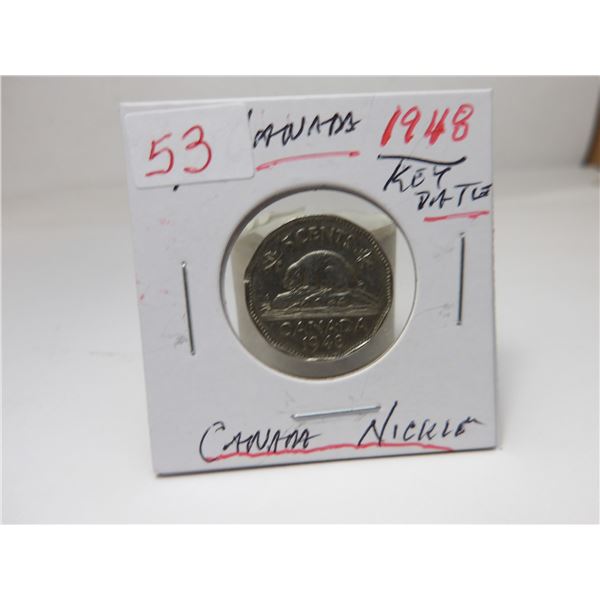 1948 CANADA KING GEORGE VI KEY DATE NICKEL