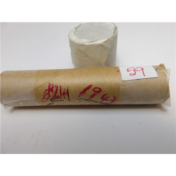 1943 ROLL OF 50 LAST OF KING GEORGE VI CANADA PENNIES