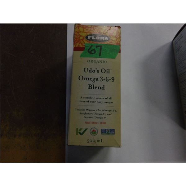 SHELF PULLS (AS IS):  UDOS OIL MEGA 3+6+9 BLEND (500 ML) - BOTTLE