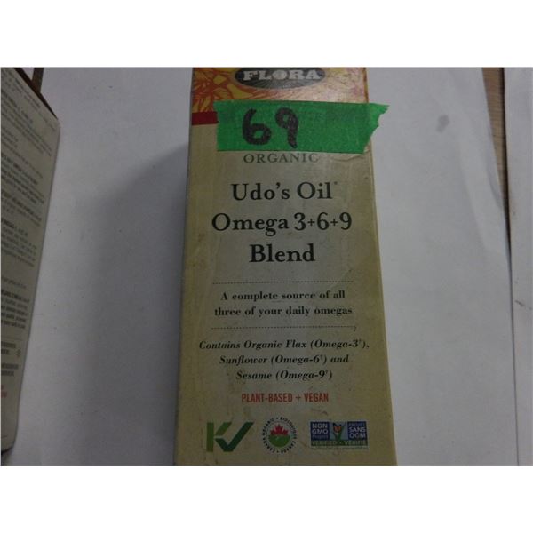 SHELF PULLS (AS IS):  UDOS OIL MEGA 3+6+9 BLEND (500 ML) - BOTTLE