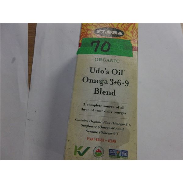 SHELF PULLS (AS IS):  UDOS OIL MEGA 3+6+9 BLEND (500 ML) - BOTTLE