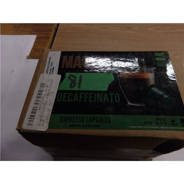 SHELF PULLS (AS IS):  MAUDS DECAF. EXPRESSO COFFEE (50 CAPSULES) - BOX