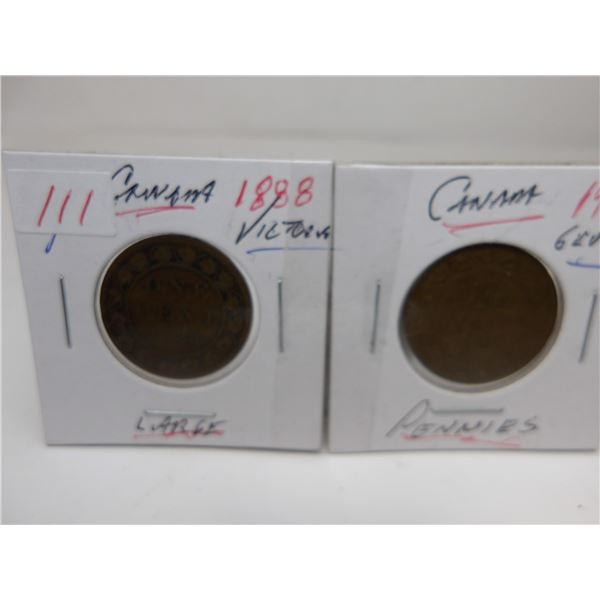 1888 VICTORIAN & 1912 KING GEORGE V CANADA LARGE PENNY SET