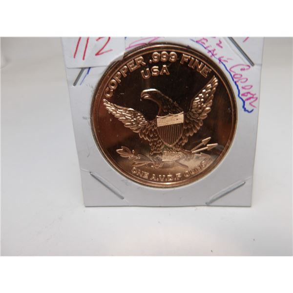 USA 999 FINE ONE OUNCE COPPER COIN
