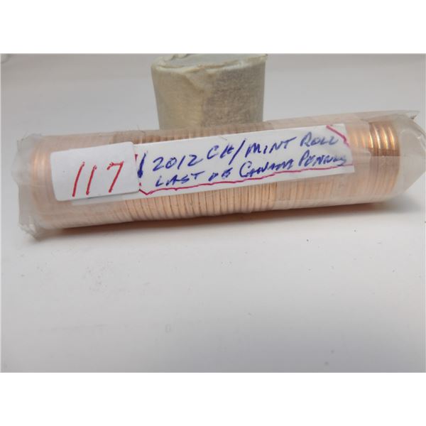 2012 CH MINT SEALED ROLL LAST OF CANADA PENNIES