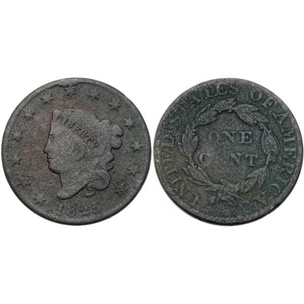 Trio of Cents with Cuds, 1825-1835