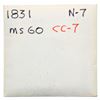 Image 4 : 1831 N-7 R1 Large Letters MS60