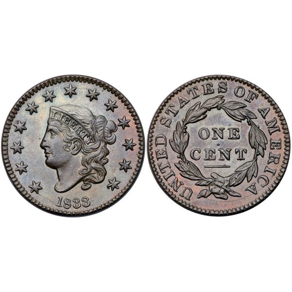 1833 N-5 R1 Repunched 8 MS60