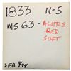 Image 4 : 1833 N-5 R1 Repunched 8 MS60