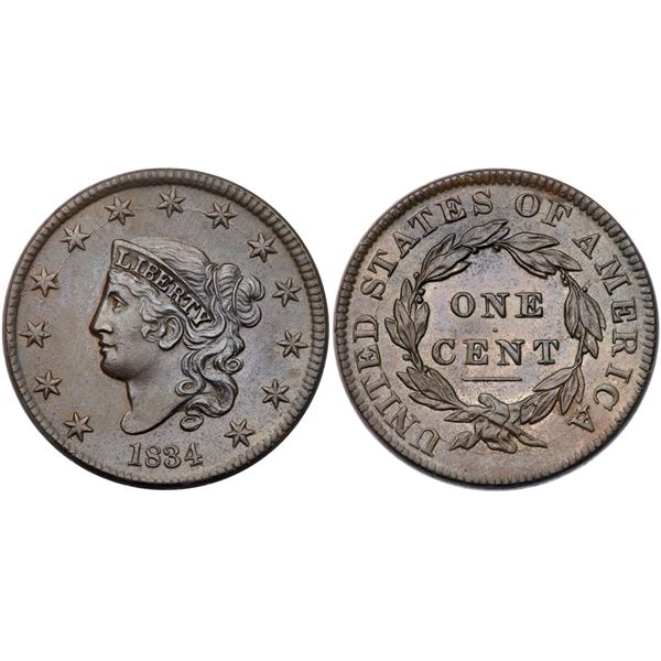 1834 N-1 R1 Large Stars, Small 8, Medium Letters AU55
