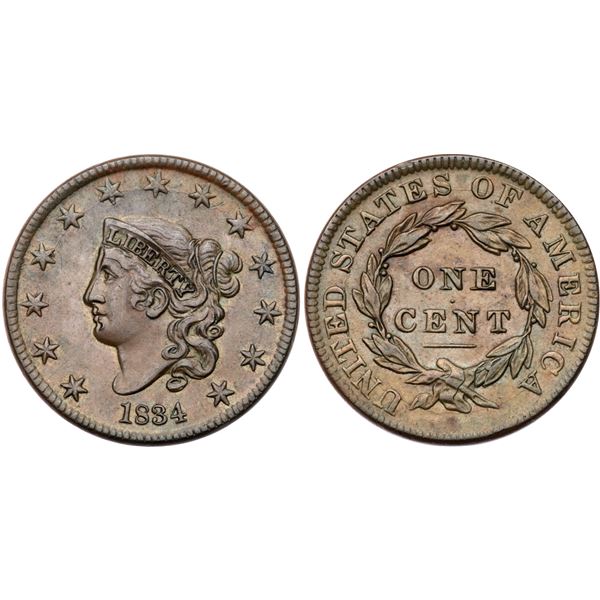 1834 N-1 R1 Small 8, Large Stars, Medium Letters EF45