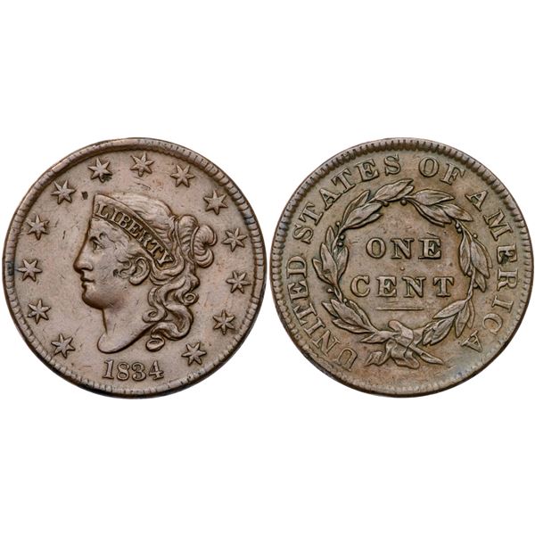 1834 N-1 R1 Small 8, Large Stars, Medium Letters VF25